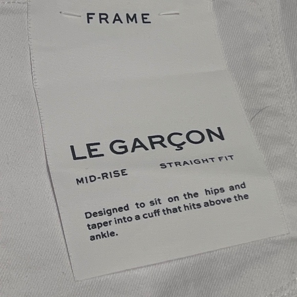 Frame Le Garcon Boyfriend Jean - White - Size 30 - Picture 1 of 4
